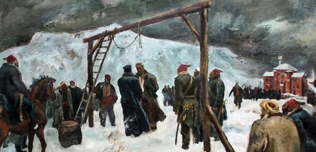 Картината "Обесването на Васил Левски" на Борис Ангелушев