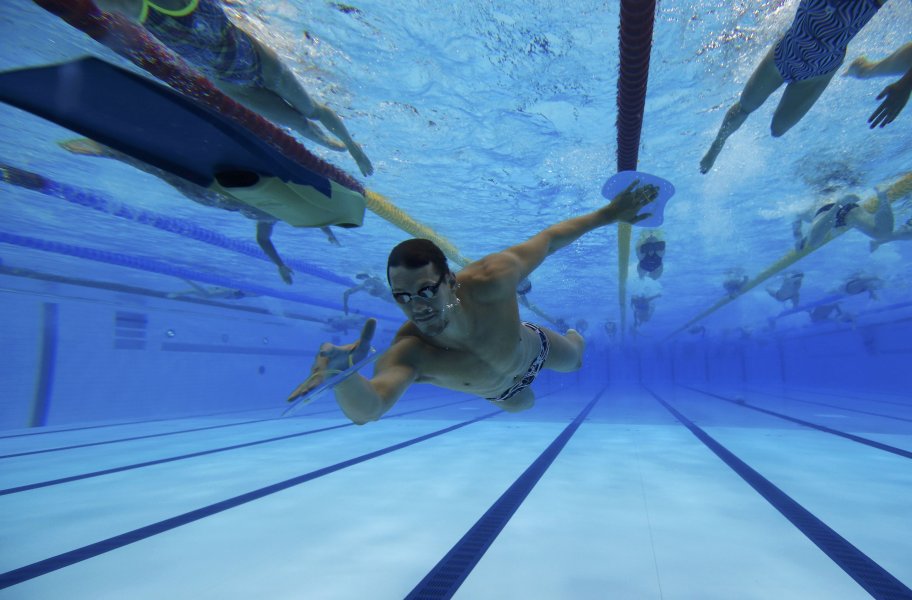 Олимпийците тренират в London Aquatics Centre1