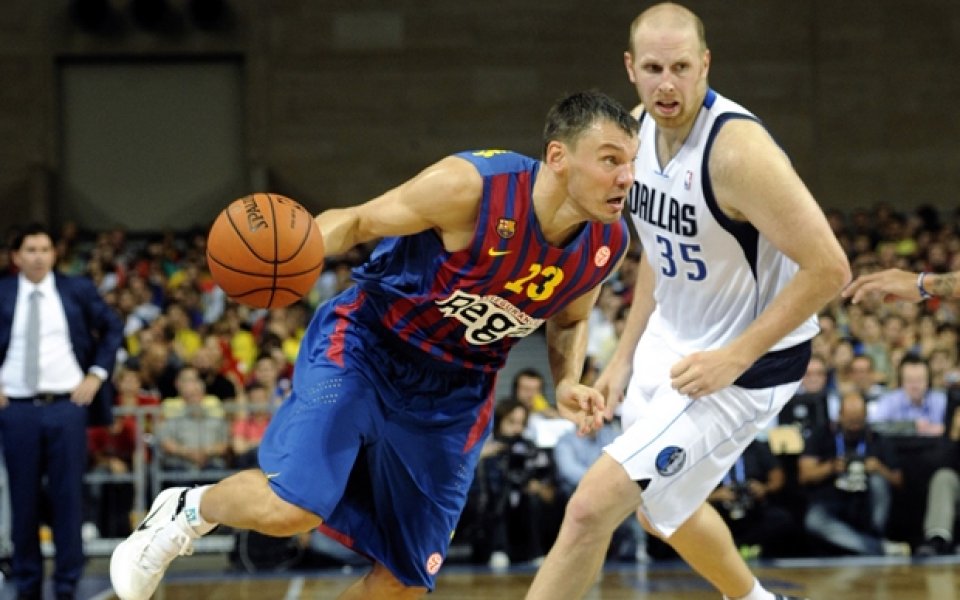 СНИМКИ: Барселона победи Далас в контрола, Новицки не игра