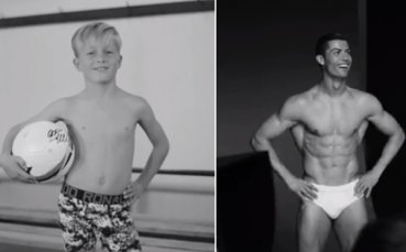 ВИДЕО: Малък фен засенчи Роналдо в новата реклама на бельото му