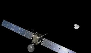 Илюстрация на космическия апарат в орбита около кометата