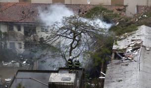 Мястото на катастрофата в Сантос, Бразилия