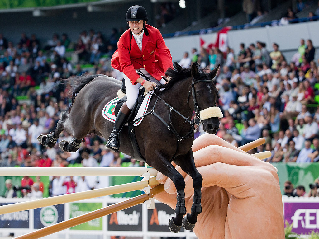 Кадър от Световното състезание по конен спорт в Нрмандия, Франция.