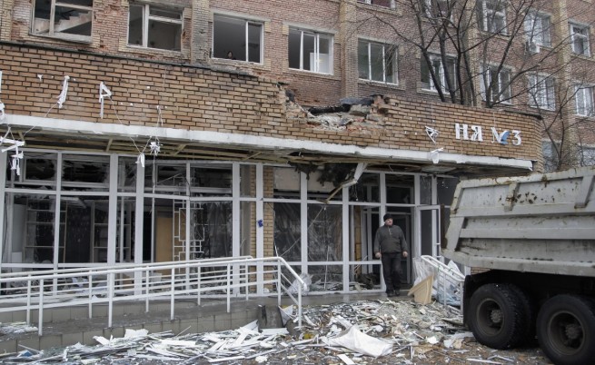 Градската болница в Донецк след обстрела на 20 януари
