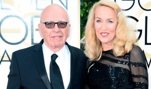 Рупърт Мърдок и Джери Хол на наградите Златен глобус