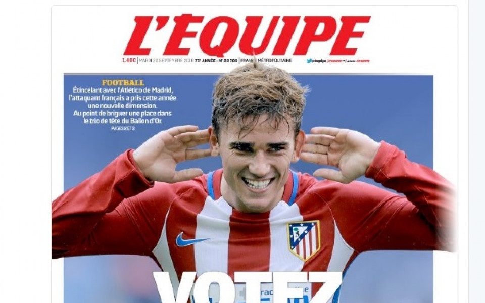 “L'Equipe“ агитира Гризман да спечели Златната топка