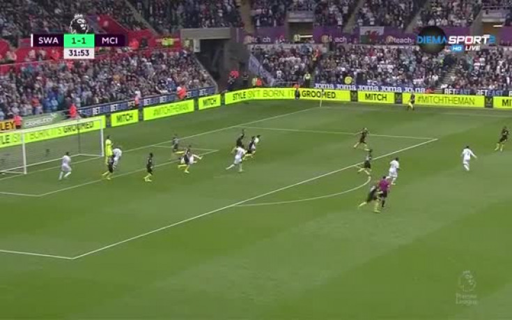 Суонси - Манчестър Сити 1:1 /първо полувреме/