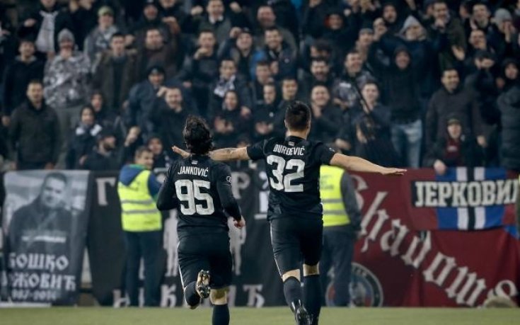 Партизан удари Звезда, Божигол ги поздрави
