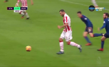 Стоук Сити - Манчестър Юн 1:0 /първо полувреме/