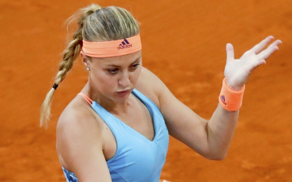 Кристина Младенович по време на тенис турнира в Мадрид