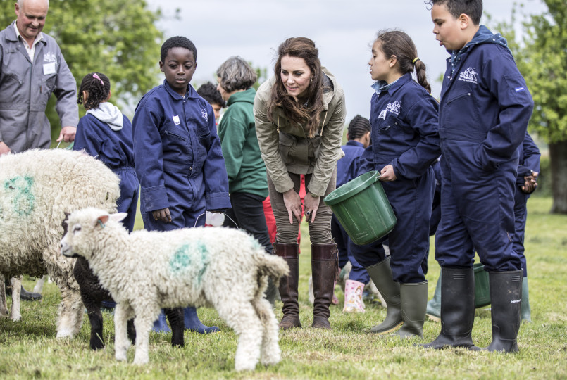 Кейт Мидълтън нахрани агънце - снимка 9