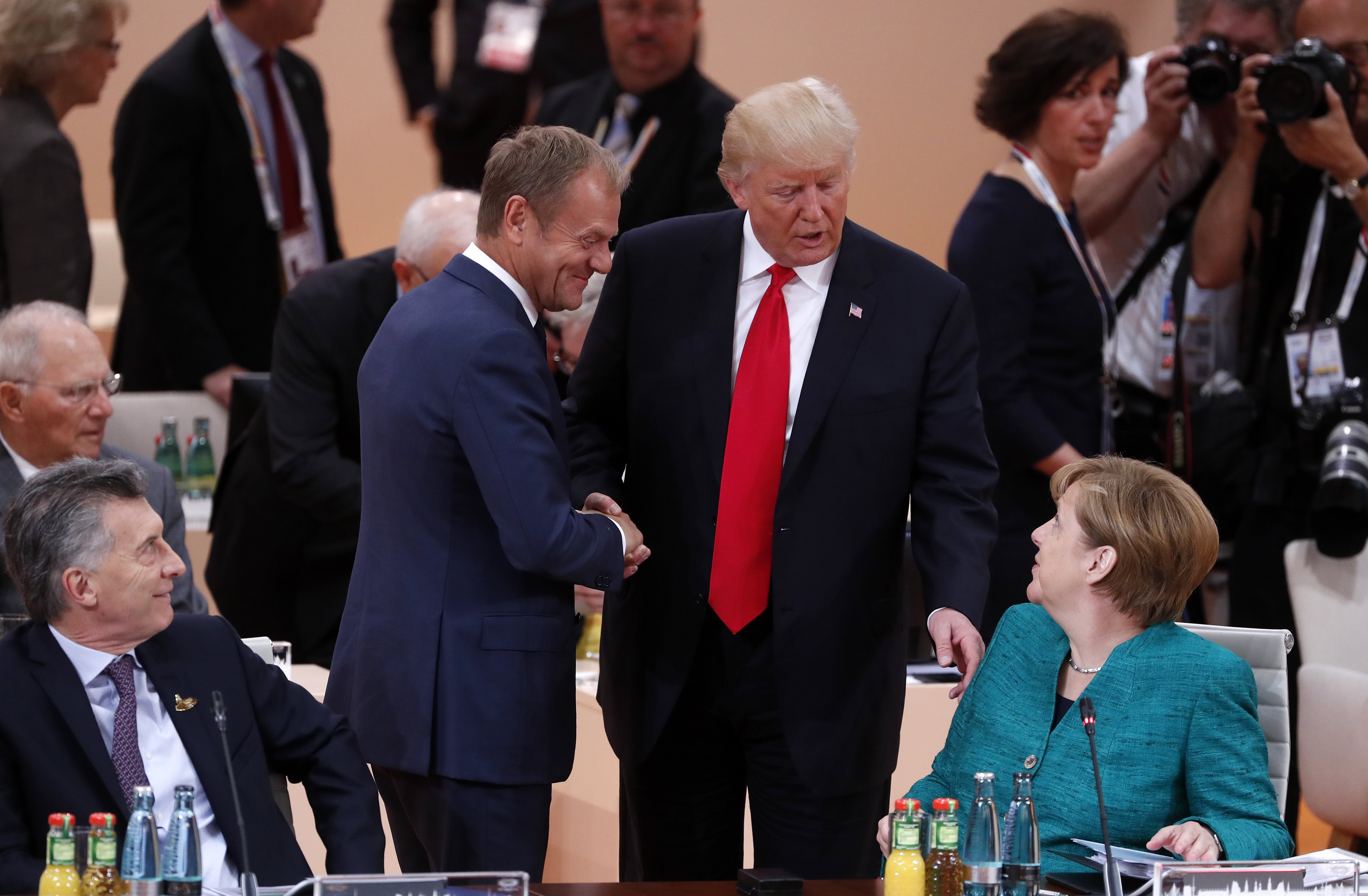 Размяната на думи, погледи и жестове между най-влиятелните хора в света по време на срещата на Г-20 в Хамбург