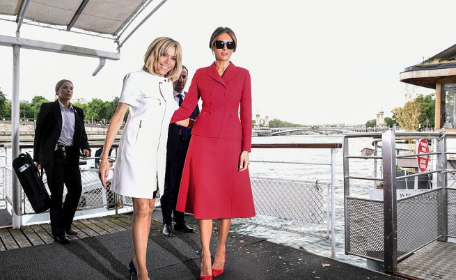  Мелания Тръмп и Брижит Макрон 