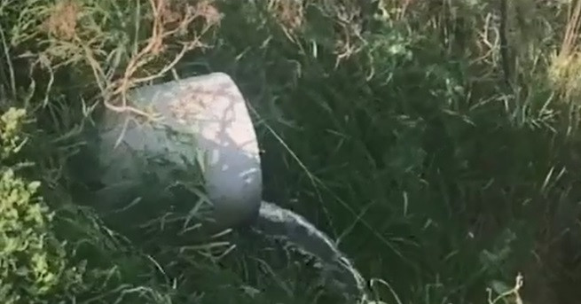 Тръба с фекални води се излива в морето на метри