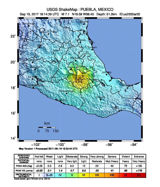 Мексико, земетресение