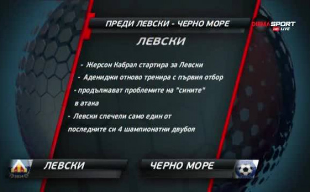 Левски и Черно море откриват неделната програма в Първа лига