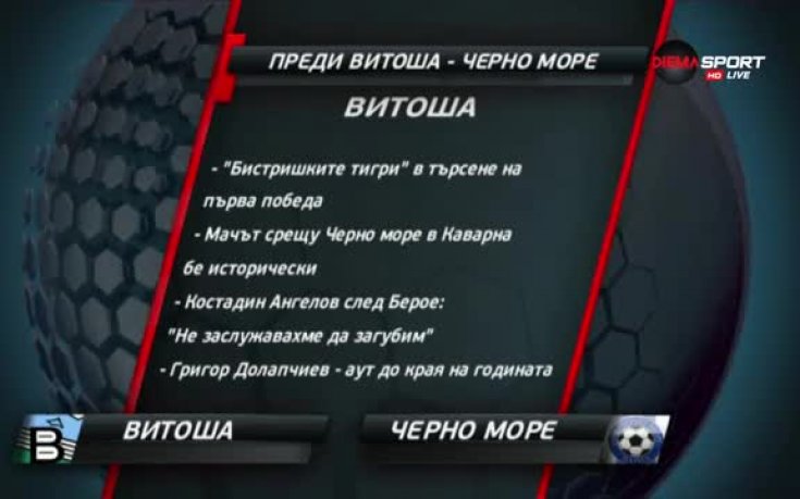 Витоша ще опита да излезе от дупката срещу Морето