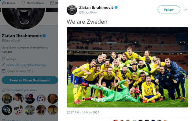 Най популярният шведски футболист Златан Ибрахимович направи любопитен и същото време