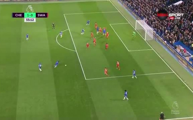 Челси поведе с 1:0 срещу Суонси в мача от 14-ия