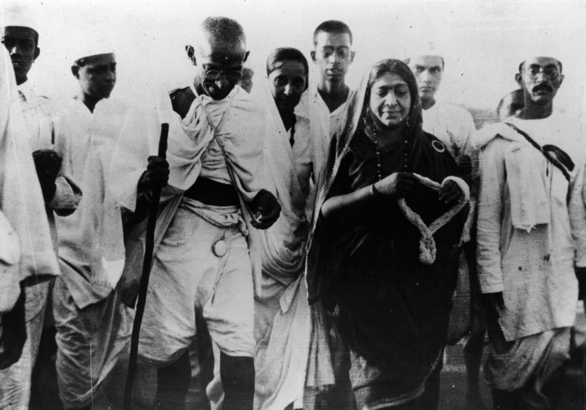 Ганди по време на протест