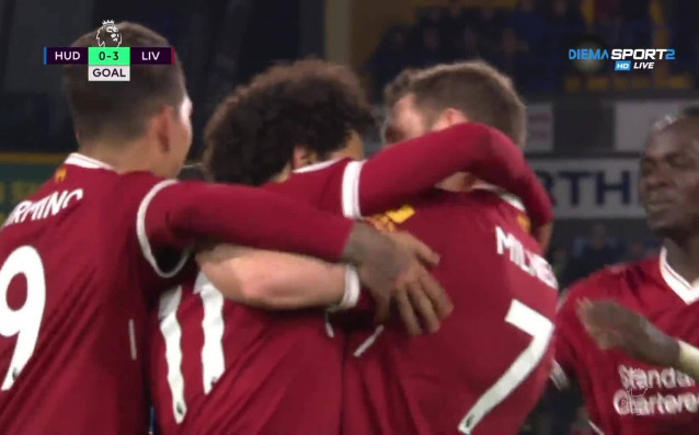 Мохамед Салах вкара трети гол за Ливърпул срещу Хъдърсфийлд Египетският