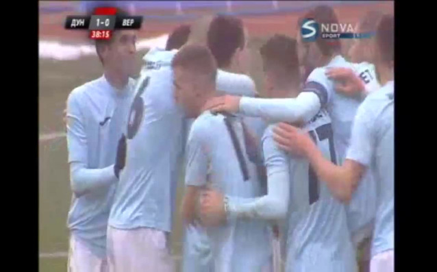 Голът на Васил Шопов от Дунав при победата над Верея