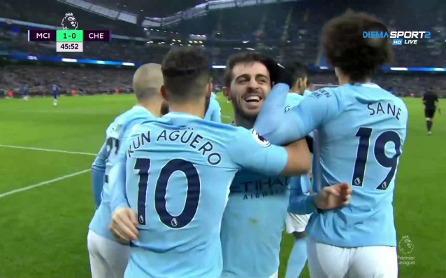 Манчестър Сити откри резултата в дербито с Челси Кристенсен сбърка