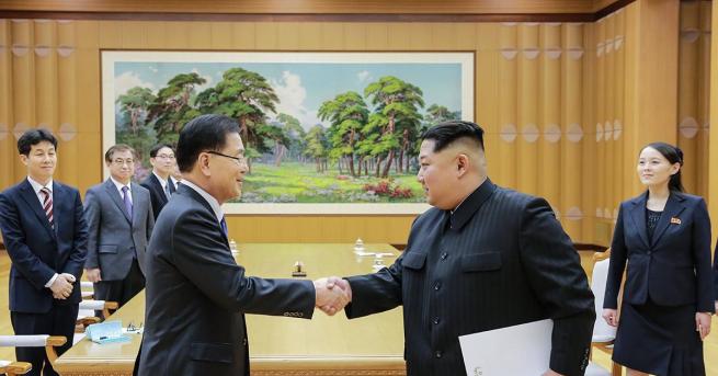 Севернокорейският лидер Чен-ун обсъди с южнокорейската делегация, която бе на