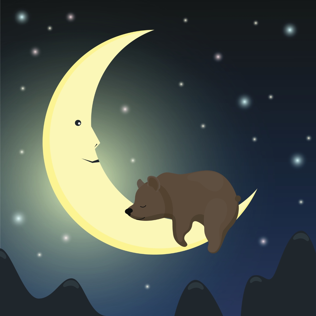 Ночное небо и Медведица рисунок