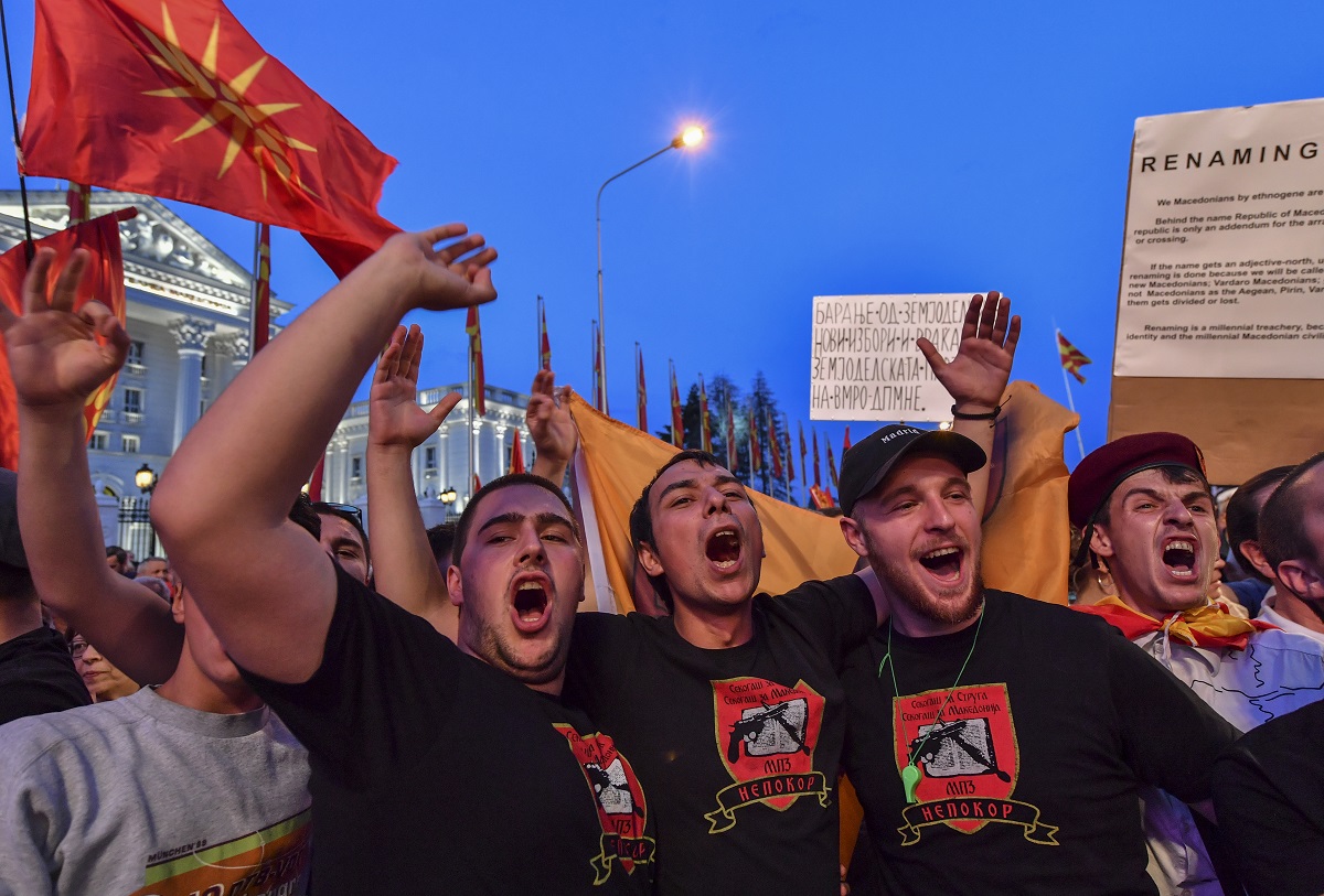 Протест в Скопие срещу преговорите за смяна на името на Македония
