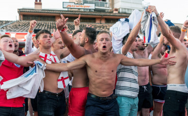 England fan in hospital with a broken arm after being