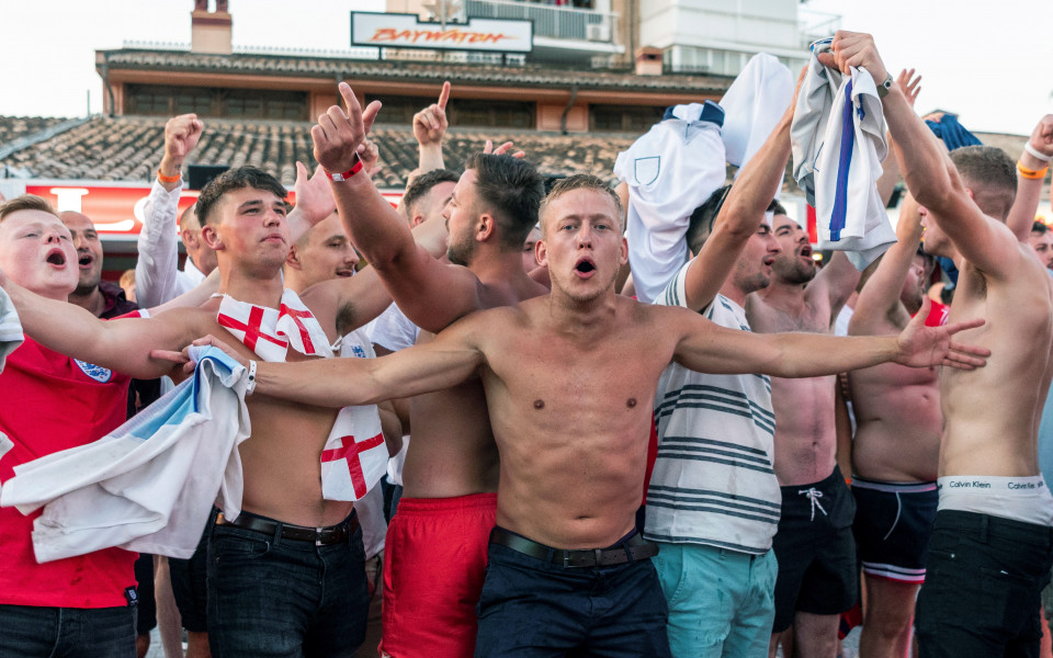 England fan in hospital with a broken arm after being