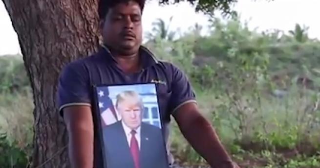 Индиец почита американския президент Доналд Тръмп като божество Мъжът извършва