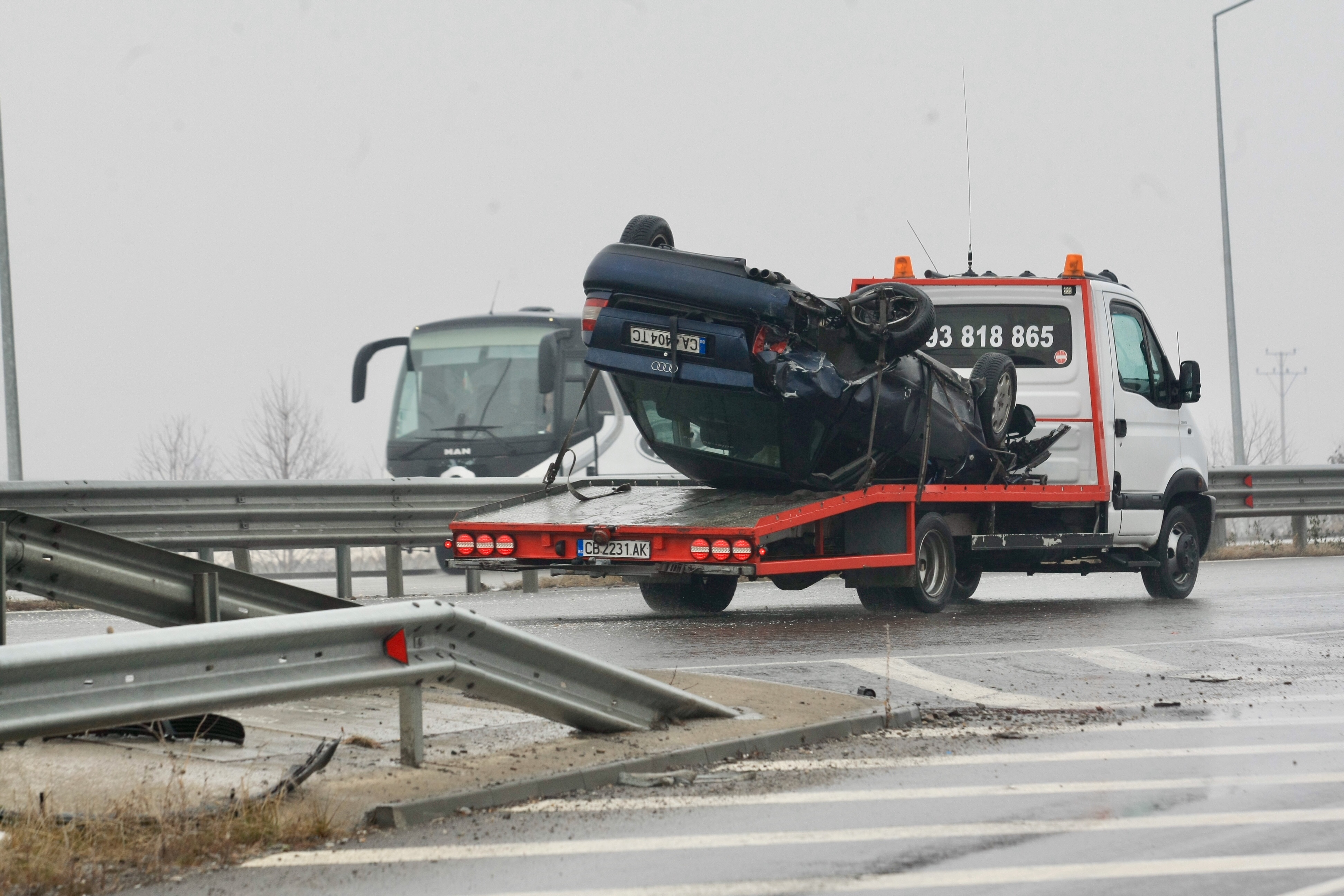 21 автомобила се ударили на Околовръстния път, над пътния възел с бул. "Ломско шосе"