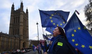 Противници на Брекзит се събраха до парламента в Лондон в понеделник