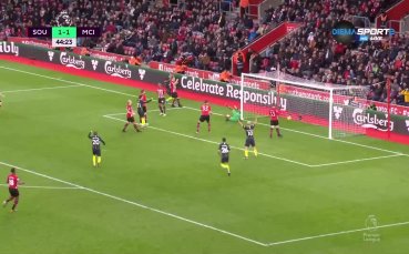 Саутхептън - Манчестър Сити 1:3 /първо полувреме/