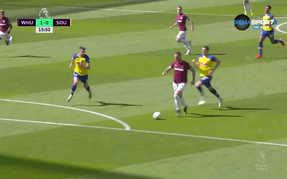 Уест Хем и Саутхемптън направиха много интересна първа част на