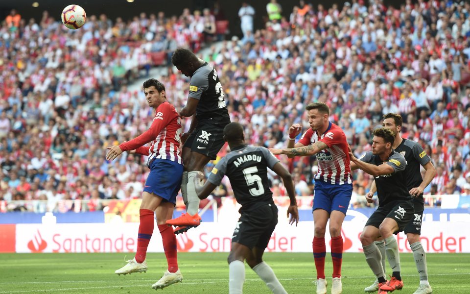Отборите на Атлетико Мадрид и Севиля завършиха при 1:1 двубоя