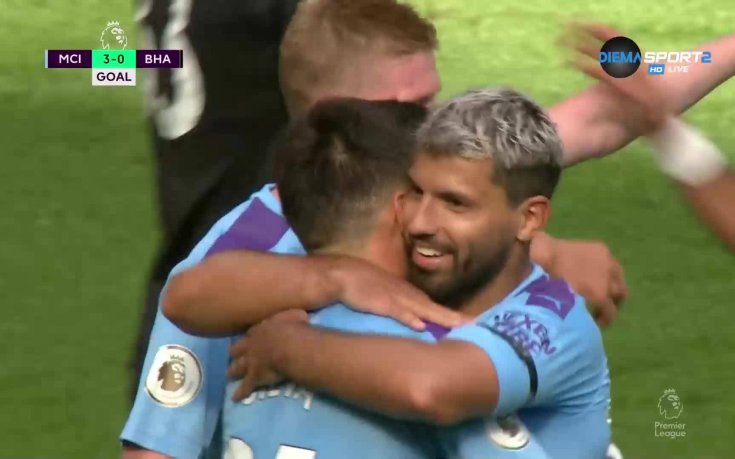 Агуеро с шедьовър и Ман Сити вече води с 3:0 на Брайтън