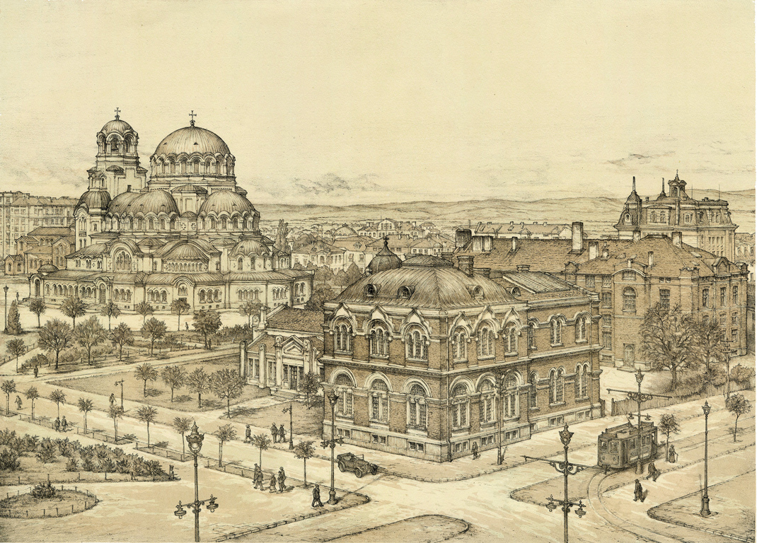 <p>Петър Милев | Petar Milev Стара София | Old Sofia литография I lithography</p>