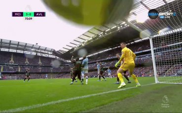 Манчестър Сити вкара трети гол във вратата на Астън Вила