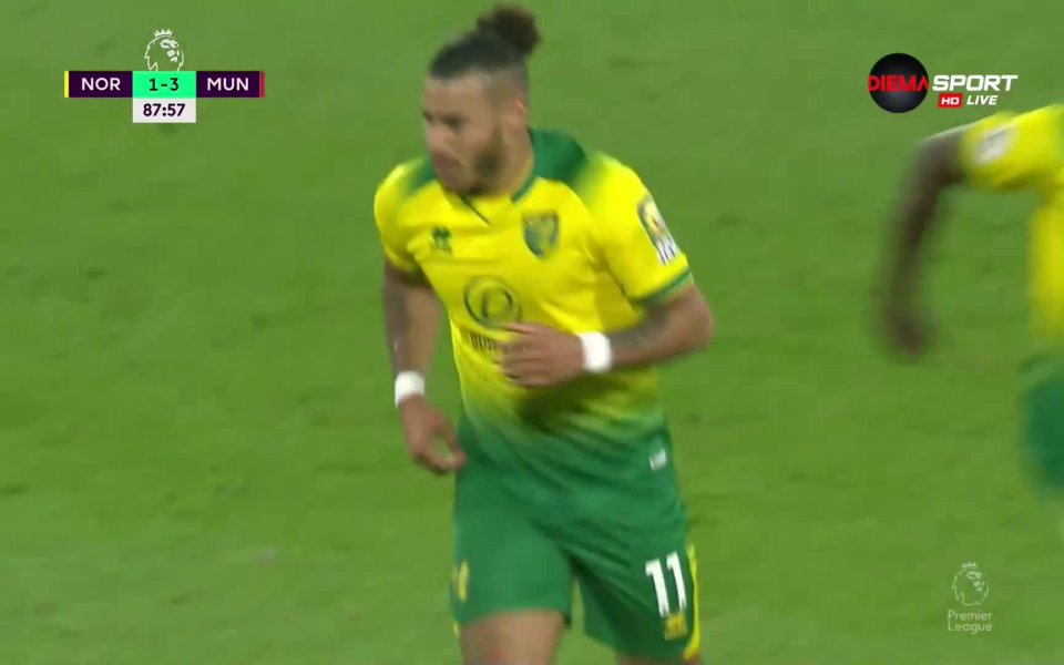 В последните минути от редовното време на двубоя Норич все