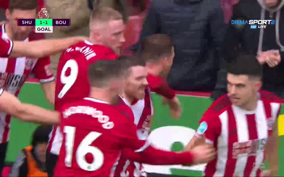 Тимът на Шефийлд Юнайтед стигна до изравнително попадение срещу Борнемут