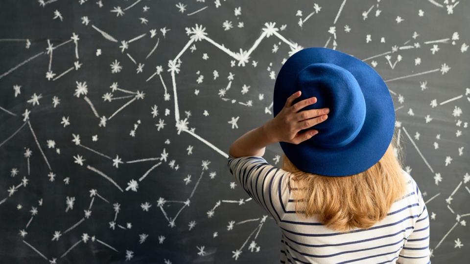 момиче шапка звезди съзвездие астрология зодии хороскоп планети