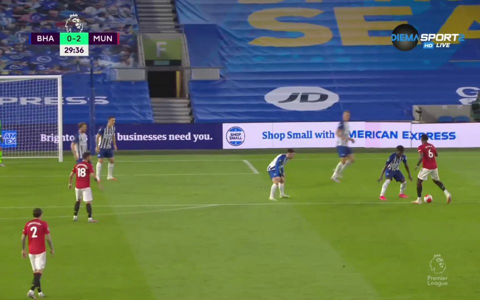 Шут, рикошет и Бруно удвои за Ман Юнайтед срещу Брайтън
