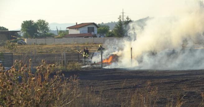 България Голям пожар край Благоевград спасиха къщи от изпепеляване Три