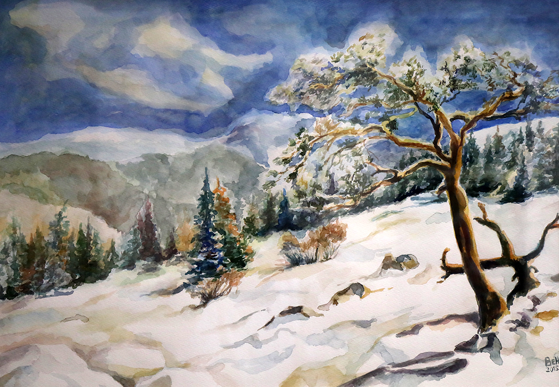 <p>Зимен ден на Витоша /акварел/</p>