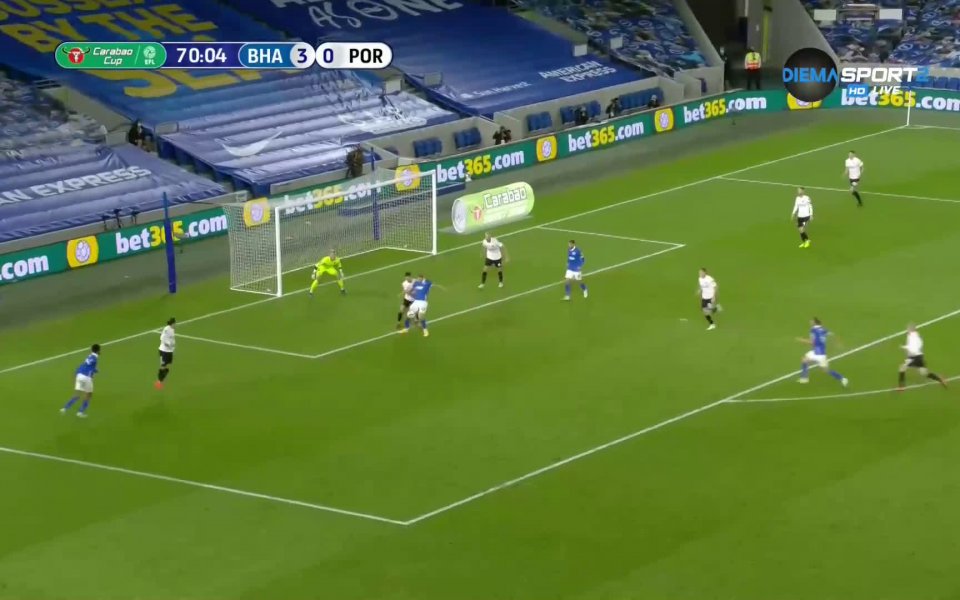 Брайтън продължава напред в турнира за Купата на Лигата в