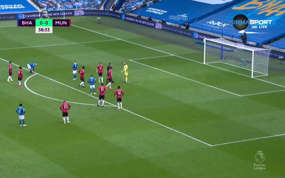 Вижте как Брайтън поведе с 1:0 в края на полувремето