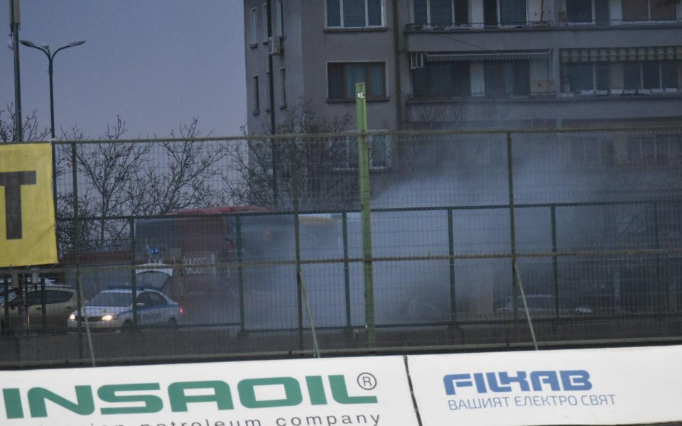 Новият автобус на ЦСКА се запали